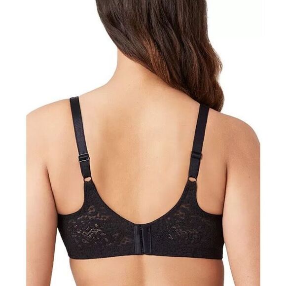 Wacoal NWT Halo Lace Full Figure Underwire Bra Black sz 32D - Picture 2 of 5